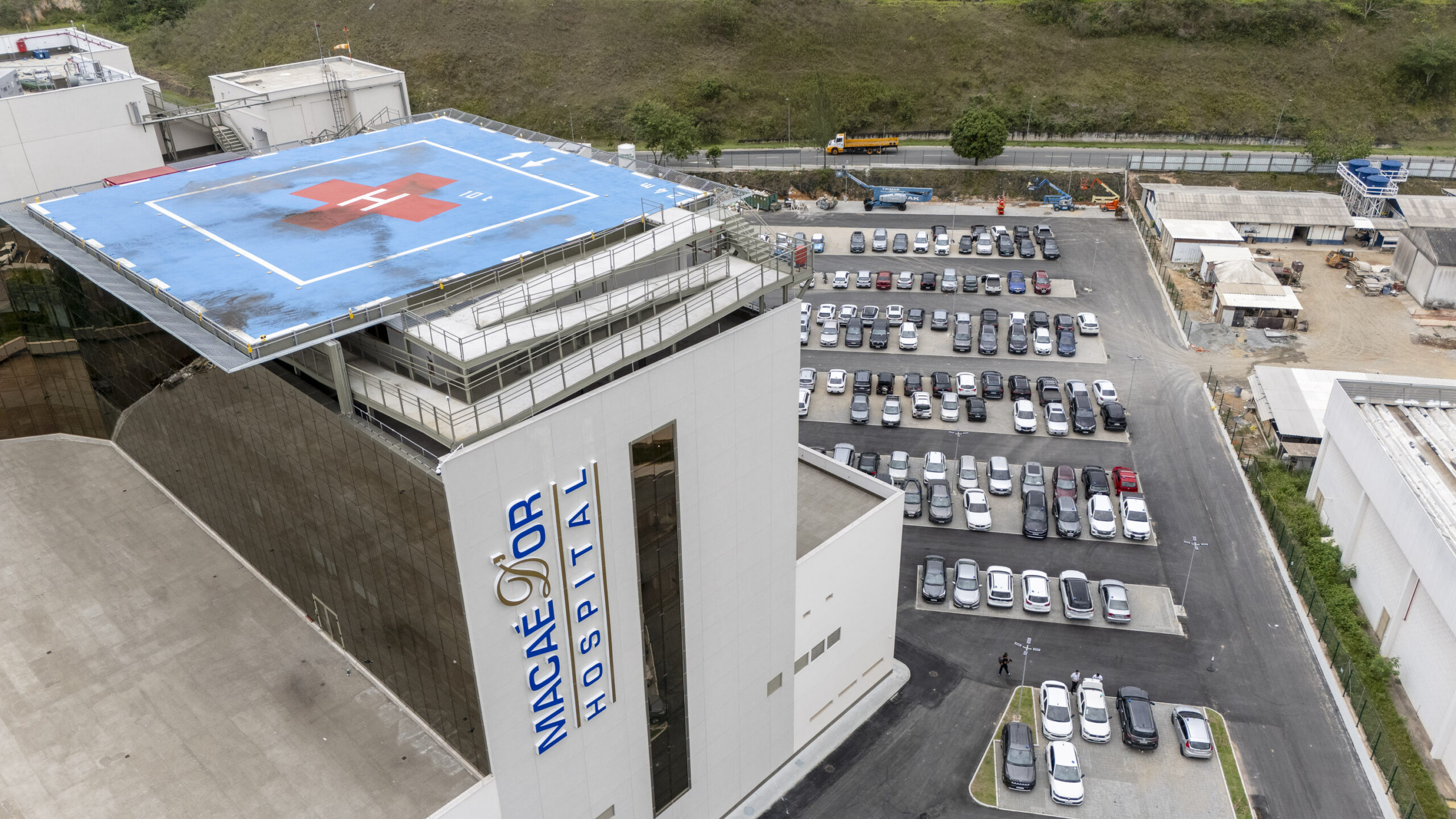 Vista aérea do Hospital Macaé DOR — Rede D'Or